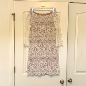 White Dress with Lace sleeves